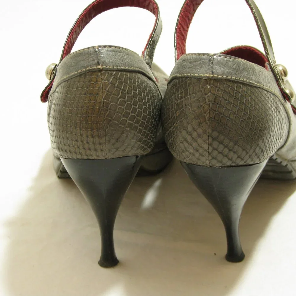 Two Tone Gray Platform Shoes - Picture 4 of 6